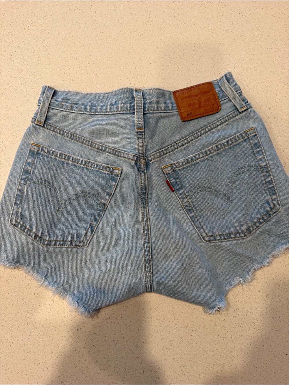 Levi's Faded Light Blue Denim Cutoff Shorts